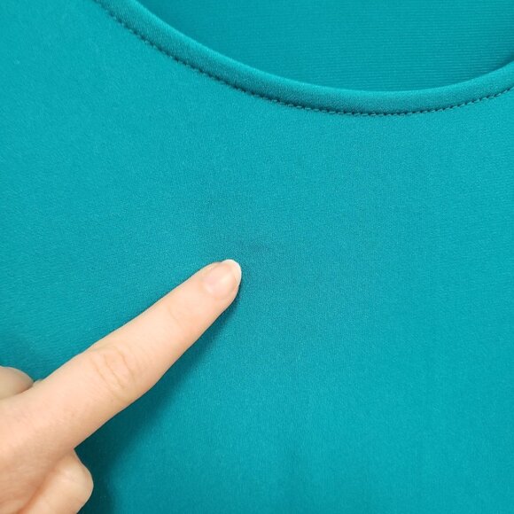 Susan Graver Womens Every Day Liquid Knit Top Size 3X Blue Ruffle Stretch Mature - Picture 11 of 15